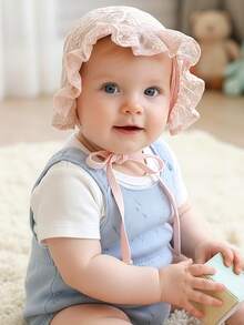 1pc 0-6 Months/6-12 Months Spring/Autumn Lightweight Baby Hat, Summer Lace Princess Bucket Hat For Newborn Infant Toddler Girls, Adjustable Lace Hollow Sun Hat, Suitable For Baby Birthday - 1PC - View 6