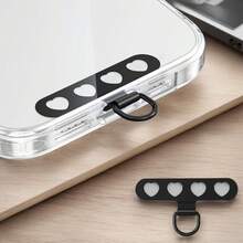 3Pcs 0.3mm Metal Phone Tether Tab, Metal Phone Patch, Universal Cellphone Lanyard Pad - Black - View 6