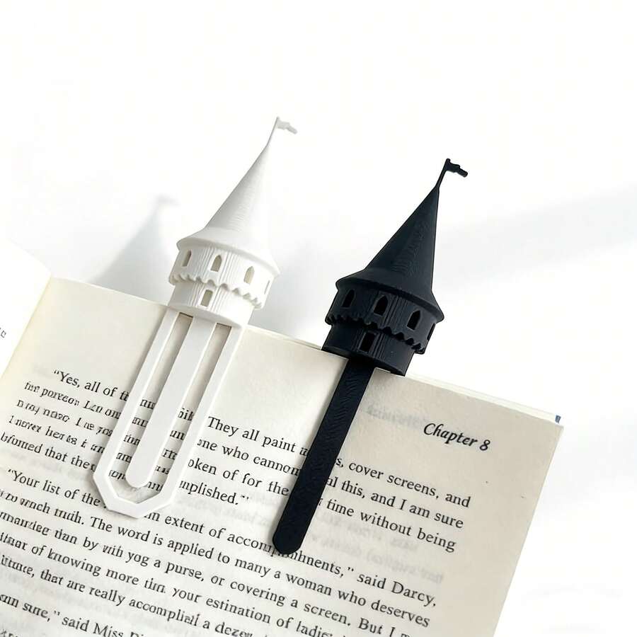 1pc Magic Castle Spire Bookmark 3D Creative Book Page Stand Cute Novel Reading Accessory (4 Color Options) - Multiple Styles - View 1