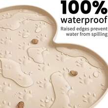 狗粮垫 防滑硅胶加厚宠物餐垫 防水喂食垫 带凸起边缘 幼犬喂食垫 - 查看 2