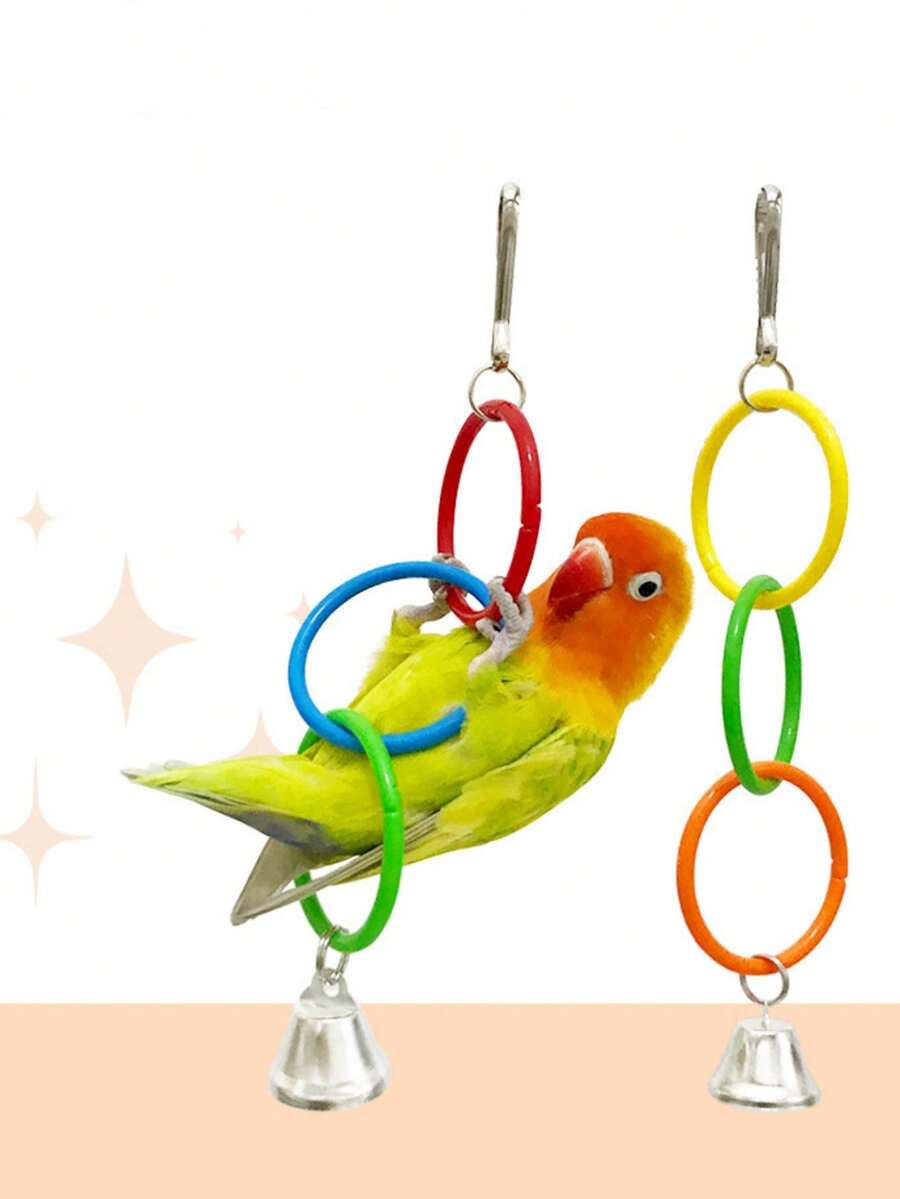 1pc Parrot 3-Color/5-Color Ring Cage Accessory, Climbing DIY Round Ring Frame, Chew Toy For Parrots And Other Pet Birds, Colors Random - View 1