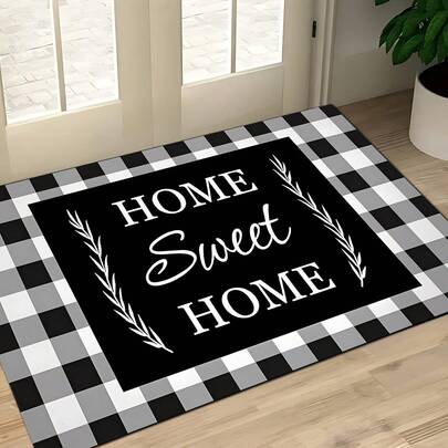 1 قطعة سجادة أرضية ذات طباعة كلاسيكية مربعة، سجادة مطبخ من جل السيليكا، سجادة مطبخ، سجادة، سهلة التنظيف، طباعة مستطيلة، مناسبة لغرفة المعيشة والنوم والممر والحمام وغرفة الغسيل - سجادة بوليستر، مناسبة للديكور المنزلي الداخلي والخارجي