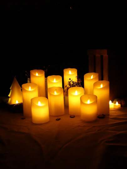 5件套闪烁LED蜡烛，适用于商店展示、宿舍装饰、家居、桌面摆设、节日礼物（不含电池）