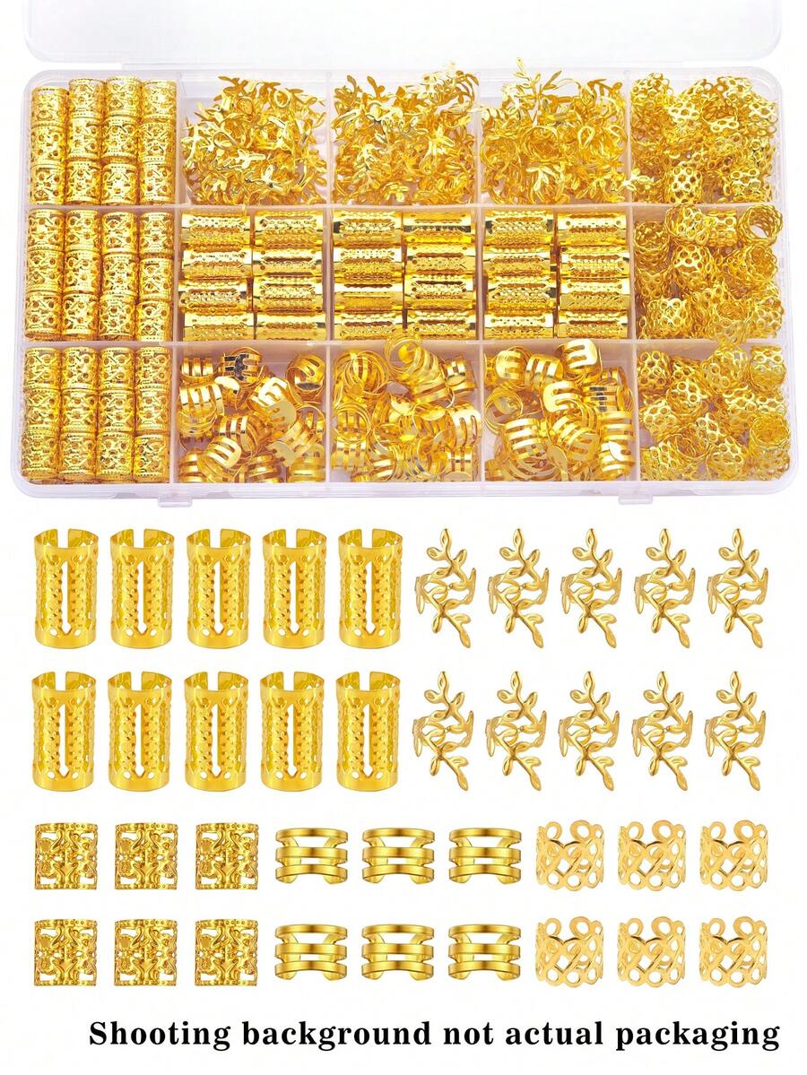 100个复古波西米亚风合金发圈套装 - 镂空圆形女士及女孩发饰，优雅纯色发圈，适合编发和DIY发型，发爪，发夹，发卡