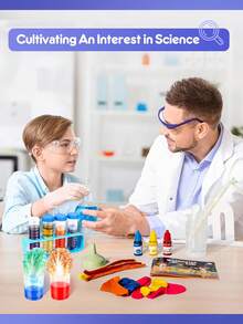 6-9 Years Old Kids Science Experiment Kit, STEM Science Education Learning Tools, Scientist Costume, Birthday Gift And Toy, Suitable For Boys And Girls - Purple - View 7