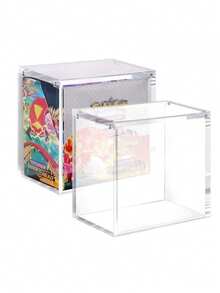 1 Set TCG Card Pack Display Box, Clear Acrylic Stackable Protective Case - Ultra Transparent Thick Acrylic With Magnetic Closure, Dust-Proof Display Box For PKMN TCG Card Packs. Provides Crystal-Clear Visibility To Showcase Your Card Packs Without Any Haze Or Distortion. Preserves The Original Seals To Help Maintain The Value Of Your Card Packs. - Clear - View 3