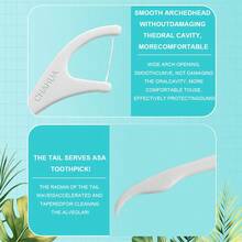 [300/200/150/100/50]Pcs Disposable Dental Floss Picks In Resealable Bag, Shred-Resistant Portable Teeth Cleaners For Plaque & Food Debris Removal, Hygienic Oral Care Tools For Home Travel Office Family Daily Use - trắng - Xem 7