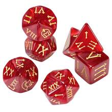 Juego de 7 dados poliédricos de fantasía, adecuado para juegos de fiesta, juegos de mesa, juegos de rol - color - Ver 7