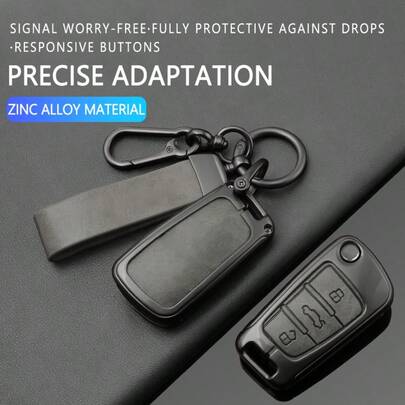 Car Key Fob Cover (With Key Chain) - Suitable For Audi A1, A3, A4 8P, 7.99L, 8V, A5, B6, B7, A6, A7, C5, C6, Q2, Q3, Q5, Q7, 4F, S3, S4, S6, RS3, TT Models - Minimalist & Fashionable Design