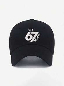 1 pieza Gorra de béisbol aleatoria, Decoración divertida de jugador de videojuegos con el número 67, Gorra de béisbol ajustable para exteriores, Accesorio con el número 67, Regalo de cumpleaños o vacaciones, Gorra de béisbol negra sólida - Multicolor - Ver 10