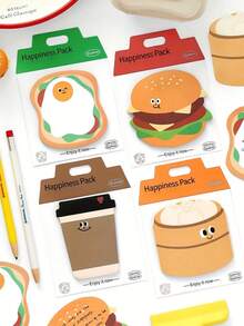 每本30张，可爱食物造型便利贴，趣味卡通设计，非常适合用作提醒和学习用品。 - 彩色 - 查看 2