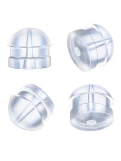 10/20/50个装半透明柔软舒适硅胶汉堡耳塞，防掉落防滑，适合睡眠、耳环后塞、DIY珠宝耳环穿刺后塞，防滑、防丢、防掉落制作配件材料