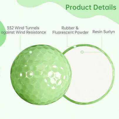 Bộ 3 quả bóng golf phát sáng trong bóng tối, bền, có thể tái sử dụng, làm từ cao su tổng hợp, thích hợp cho việc luyện tập, thi đấu và huấn luyện golf ban đêm, tăng cường khả năng quan sát khi chơi golf ban đêm - Dành cho các golfer chuyên nghiệp.