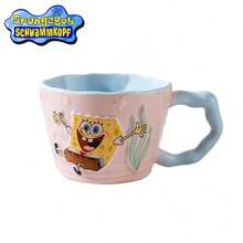 SpongeBob SquarePants 11盎司创意陶瓷咖啡杯，趣味3D卡通人物手柄茶杯，收藏级饮具套装，适用于办公室和家庭厨房，可放入洗碗机和微波炉，是粉丝的完美生日和圣诞礼物，多种款式可选 - 彩色 - 查看 7