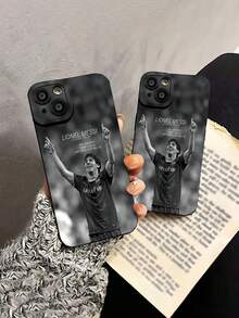 : campeón de fútbol, blanco y negro. Esta elegante funda es compatible con Samsung, Apple, VIVO, OPPO, , Transsion, ,  y Honor. Fabricada en silicona TPU, ofrece protección contra golpes y caídas, además de una sensación superior. Es un regalo ideal para familiares, amigos y seres queridos, y la opción perfecta para San Valentín y Año Nuevo. - Negro - Ver 1