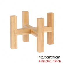 Soporte de madera para maceta, soporte de exhibición para bonsái, Base para maceta, interior y exterior, bandeja de decoración para el hogar, suministros de jardín - 12,3 cm x 9 cm - Ver 4