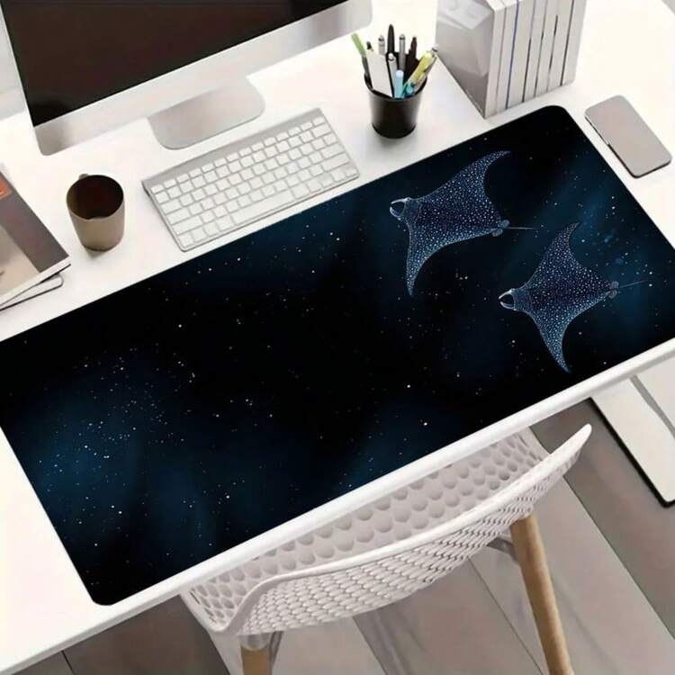 Aesthetic Art Mouse Pad Blue Night Sky Desk Mat Extended XL MousePad Office Desk Accessories- Multicolor Non-Slip Stitched Edge Computer Mat For Desk 35.4x15.7 Inches Rubber Base Laptop Keyboard Pad For Home Office & Gamers,Durable And Spill-Resistant - View 4