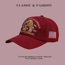 USA 250th Anniversary Embroidered Eagle Baseball Cap, Patriotic American Flag Adjustable Hat - A - View 8