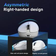 Ratón inalámbrico para juegos AJAZZ NJ08 MC de triple modo, sensor PAW3311, 24000 DPI, 70g de peso ligero, RGB, Tipo-C - Ver 7