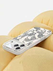 Fierce Animals 1pc Leopard Pattern Liquid Silicone Shockproof Phone Case, Compatible With Apple Xs/Xsmax/Xr/11 12 13 14 15 16pro/Promax/14 15 16plus/17, Can Be Given As Holiday Gift, Unisex - Multicolor - View 2