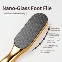 纳米玻璃足锉，足部刮痧板，去茧器，足部柔滑SPA工具，适用于足部护理和指甲护理 - 彩色 - 查看 9