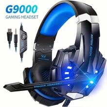 G9000 Pro Stereo Gaming Headset,Immersive Over Ear Headphones With Microphone,Led Lights And Soft Memory Earmuffs,Perfect Gift For Valentine's Day. - Visa 1