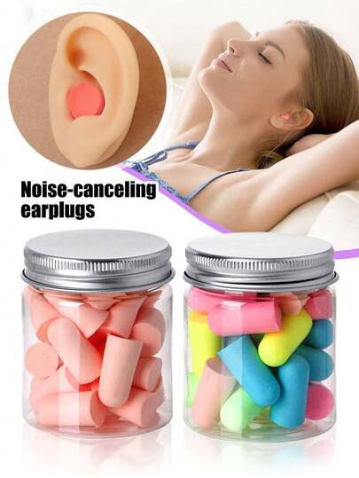 24pcs/Bottle Colorful Noise-Proof Earplugs - 5 Colors, Designed For Sleep, Super Noise Isolation, Anti-Snoring, Suitable For Bedroom, Travel, Office, School, Swimming, Back-To-School Supplies