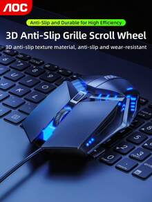 AOC Wired Gaming Mouse: Comfortable Grip, Excellent Control, Six-Level Resolution Switching, Breathing Light Effect, Vivid Rhythm, Plug And Play. - View 7