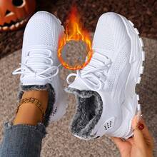 FZY 2026 Winter New Style Snow Boots, Leather-Lined Athletic Shoes - Soft And Warm Knitted Casual Walking Shoes, Lightweight And Slip-Resistant Outdoor Winter Shoes, Suitable For Women's Commuting And Office Wear, Also Essential Boots For Women's Easter Outfits, Comfortable And Versatile Women's Snow Boots For Winter Vacation And Travel, Easter Gift - Winter Women's Tennis Shoes - 白色 - 查看 1
