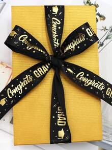 1/5条毕业纪念丝带，总长度24.6码，1英寸宽，金色烫印，涤纶罗纹工艺丝带，毕业季丝带，适用于礼品包装、毕业花环、毕业礼物等。 - 多色 - 查看 8