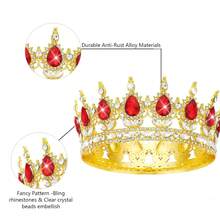 2pcs/Set Baroque Style Bridal Crystal Crown + Shoulder Strap "Birthday Queen" Set, Bridal Crown Headpiece, Wedding/Birthday/Christmas Party, Designed For Women - Multicolor - View 4