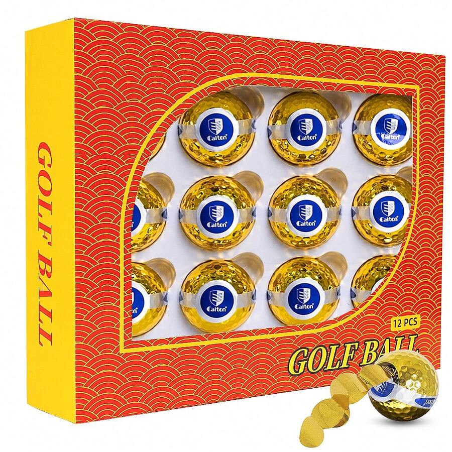 Caiton 12pcs Golf Explosion Balls | Unique Ribbon Explosion Effect, High-Quality Gold Design | Fun And Mischievous Prank Golf Balls, Perfect For Golf Opening Ceremonies And Parties | Creative Prank Gifts To Add Fun To Holiday Surprises And Become The Highlight Of Golf Parties.