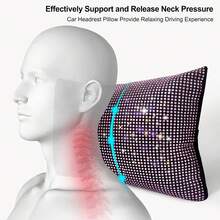 1pc Rhinestone Car Headrest Neck Pillow, Pink Driver-Specific Car Cushion, Shiny Crystal Diamond Bow Neck Support Relaxation Pillow, Women's Car Interior Accessory - Pink - View 4