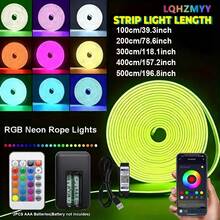 一套RGB LED霓虹灯条，USB供电，APP和遥控器控制，可DIY造型，家居氛围灯带 - 彩色光 - 查看 2