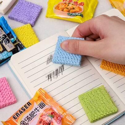 1pc Cartoon Instant Noodle Shaped Eraser, Stationery Eraser Wholesale, Cute Ramen Eraser