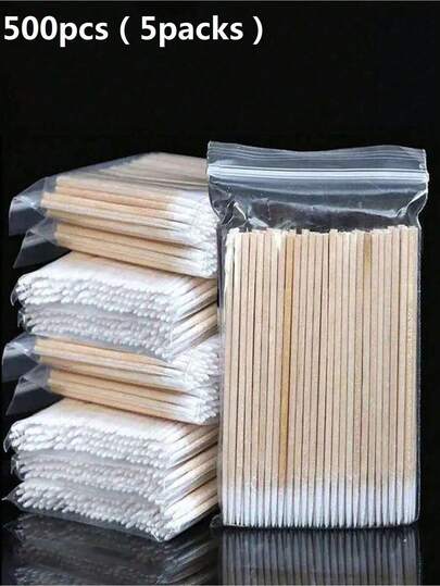 1000/500pcs Ultra Fine Tip Cleaning Swabs, Disposable Nail Cleaner Sticks, Wooden Makeup Cosmetic Cleaning Applicators, Small Pointed Eyebrow Makeup Remover Tools, Cosmetic & Personal Care, Makeup Remover Swabs, Manicure Supplies, Foot Care, Pedicure Tools, Travel Essentials, Suitable For Lining Eyes, Lips, Shaping Brows & Other Makeup, Cleaning Supplies, Household Cleaning Swabs, Outdoor Care Accessories
