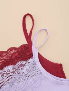 2件装女士蕾丝吊带背心，多功能外套和内衣 - 彩色 - 查看 3