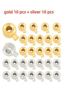 10pcs/20pcs/50pcs Handmade Bracelet, Necklace, Earring, Keychain, Anklet Metal Clasp Beads, Gold And Silver Spacer Beads, Metal Beads, Beading Accessories - Cylindrical - View 19