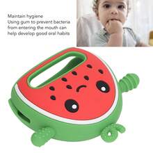 Juguete para la dentición del bebé Guante mordedor de sandía con forma de fruta, juguete sensorial relajante para el desarrollo sensorial. - Verde - Ver 3