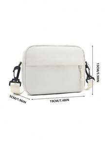 peach tree 1 件简约纯色休闲百搭男士尼龙轻便防水迷你单肩包，桃树圣诞男士包度假旅行必备爸爸礼物男士侧包斜挎包手提包邮差包男士趣味礼物包节日必备露营单肩包男士夏季返校夏日包春假白色包斜挎包 - 白色 - 查看 3