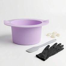 1 st återanvändbar silikonvaxvärmare, non-stick vaxvärmare, lätt att rengöra, lämplig för hemmaspa, smältning av vaxbönor - Blåröd - Visa 6