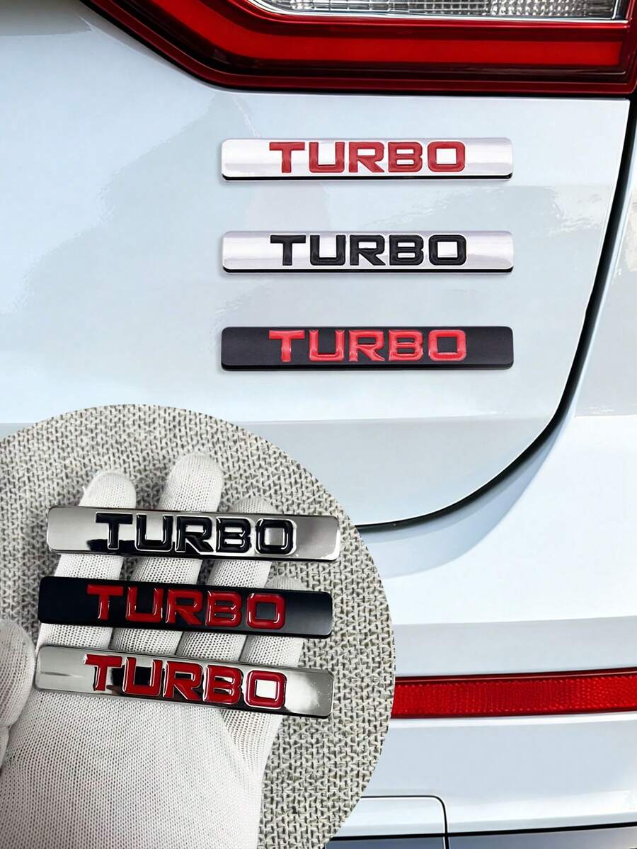 1 miếng dán logo Turbo bằng kim loại - Miếng dán xe bền chắc cho cốp sau, chắn bùn, панель bên hông, decal turbo đa năng cho các xe có turbo, phụ kiện trang trí ngoại thất cho hầu hết các loại xe. - A - Xem 1
