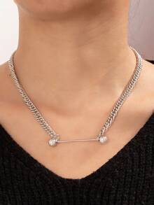 1pc & Stylish Cross Pendant Necklace - Silver - View 6