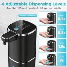 DONASIRA Novo lançamento, 1 dispensador automático de sabonete, dispensador de sabonete líquido, dispensador de loção, ativado por sensor sem toque, grande capacidade de 400 ml, recarregável por USB, design minimalista, disponível em branco e preto, adequado para banheiro, cozinha e muito mais, fácil de usar, altamente prático! - Branco ou preto - Ver 10