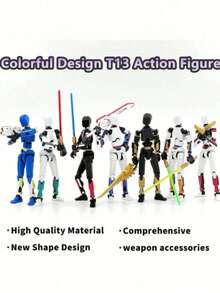 Bộ mô hình hành động Titan 13 có thể tạo dáng - Mô hình robot T13 hoàn chỉnh để sưu tầm, vật trang trí và trưng bày để bàn được in 3D, robot nhỏ, robot không gian. - nhiều màu - Xem 8