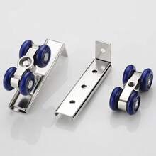 2pcs/Set Perangkat Keras Roller Pintu Geser Katrol Pintu Geser Roda 4/8 untuk Pintu Kayu Ruang Rumah Roda Gantung Rel Katrol - A - View 8