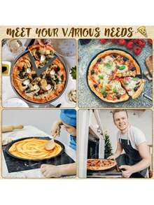 披萨烤盘，圆形碳钢不粘披萨烤盘，烘焙工具，烤箱专用蛋糕模具。 - 彩色 - 查看 4