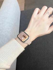 1条女士时尚真皮表带，兼容 38mm 40mm 41mm 42mm 44mm 45mm 46mm 49mm，奢华纤薄真皮表带，优雅真皮表带，兼容 Ultra 3/2/1 11 10 9 8 7 SE3 6 5 4 3 2 1，经典智能手表表带 - 星光色 - 查看 10