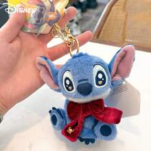 Disney 迪士尼授权史迪奇蝴蝶结毛绒背包挂件，莉萝与史迪奇毛绒玩偶钥匙扣，儿童节日礼物 - 彩色 - 查看 13