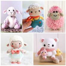 8 cuộn sợi polyester chenille + 1 kéo nhỏ màu ngẫu nhiên, tự làm đồ đan móc túi xách / khăn quàng cổ / áo len / đồ chơi nhồi bông - nhiều màu - Xem 6